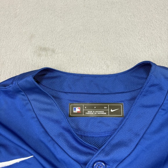 Chicago Cubs Nike Jersey Mens Small Blue One Button Baseball MLB - Picture 3 of 9